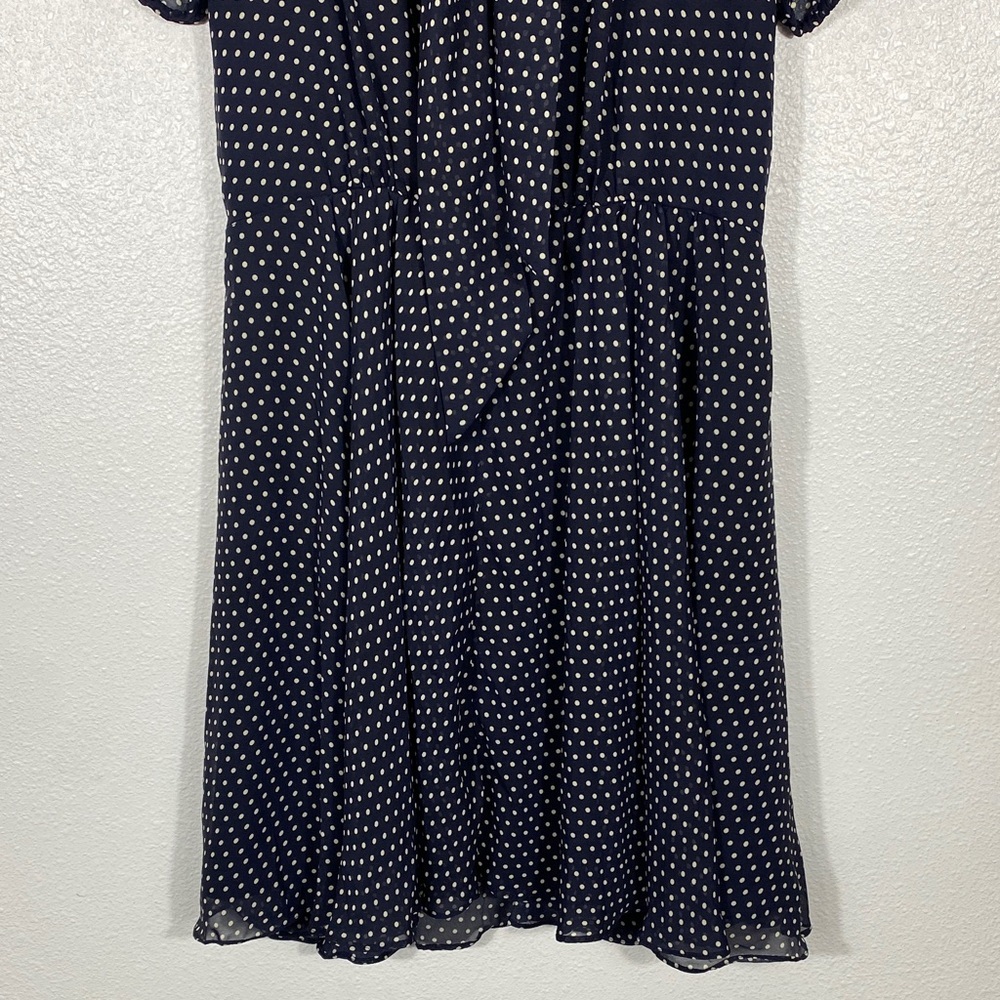Betsey Johnson Black Polka Dot Tie-Neck Mini Dress Size 10 - Picture 5 of 15